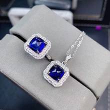 KJJEAXCMY Fine Jewelry 925 sterling silver inlaid natural sapphire girl trendy necklace pendant ring set support test with box 2024 - buy cheap