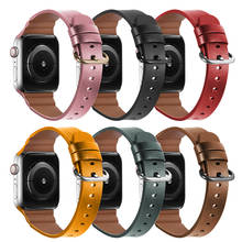 Pulseira de couro genuíno para apple watch, pulseira de couro para relógio iwatch 6 5 4 3 2 1 se com integração para iwatch 44mm 40mm 42mm 38mm 2024 - compre barato