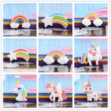 2020 New Rainbow Unicorn Cake Topper Wedding Birthday Cake Decoration Resin Cake Flags Baby shower Topper Unicorn Party Supplies 2024 - buy cheap