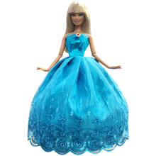 NK New Princess Doll  Wedding Dress Cute Navy Blue Lace Noble Party Gown For Barbie Doll Girl' Doll Toys Accessories 061A DZ 2024 - buy cheap