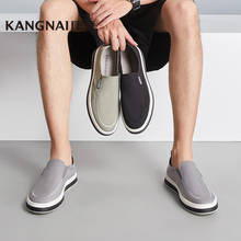 KANGNAI Sneakers Men Casual Shoes Comfortable Slip-On Canvas Male Flats Spring Summer Driving Shoes 2024 - buy cheap