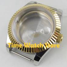 39mm PARNIS waterproof sapphire glass Date magnifier Gold bezel 316L stainless steel Watch Case fit ETA 2836 Miyota movement 2024 - buy cheap
