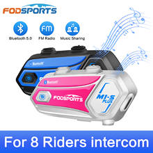 Bluetooth-гарнитура Fodsports для шлема, интерком для мотоцикла M1-S Plus, 8 водителей, Bluetooth-гарнитура 2024 - купить недорого