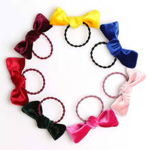 7pcs/set Gold Velvet Hair Bows Elastic Hair Bands Cute Girls Hair Gum Ties Rope Ponytail Holder Kids Hair Accessories 2024 - buy cheap