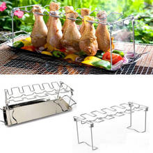 Non-Stick Stainless Steel Barbecue Grill Foldable Barbecue Rack Chicken Leg Holder Outdoor BBQ Tools 2024 - buy cheap