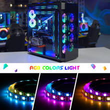 Компьютер 5V/3PIN WS2812B 5050 RGB светодиодный светильник полосы шасси светильник с магнитным мульти Цвет цветная (RGB)/VDG светодиодный загрязнения Цвет атмосферная лампа 2024 - купить недорого