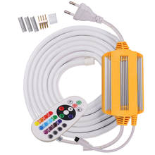 220V RGB Neon Light Strip Waterproof Neon Led Strip 24key Remote Control 5050 Rope Lights Flexible Neon Lamp String Decoration 2024 - buy cheap