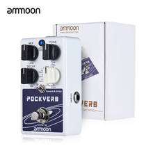 Ammoon-Pedal de efectos de guitarra, POCKVERB, 7 efectos de reverberación + 7 efectos de retardo con función Tap Tempo True Bypass 2024 - compra barato