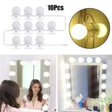 Lámpara de espejo de maquillaje para mujer, luces de tocador, Kit de bombillas LED DIY, lámpara de pared para tocador, espejo de dormitorio, 10 Uds. 2024 - compra barato