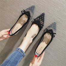 Mesh Breathable Women's Wild Pointed Flat Single Shoes 2019 New Summer Female Late Night Fairy Wind Net Scoop Shoes 2024 - buy cheap