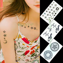 Pegatina de tatuaje temporal a prueba de agua, símbolo de luna, estrella, nota Musical, tatuaje artístico pequeño, tatuajes falsos para mujeres, hombres y niños 2024 - compra barato