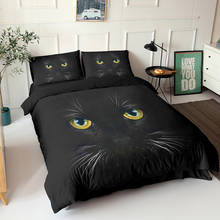 Black Cat Printed 2/3Pcs Cotton Duvet Cover and Pillow Case Bedding Sets EU/US/AU Single Twin Full Queen King Size 2024 - buy cheap