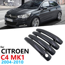 Cubierta de manijas de puerta de fibra de carbono para Citroën C4, MK1, Picasso, 2004 ~ 2013, accesorios de coche, pegatinas de estilo, 2005, 2006, 2007, 2008 2024 - compra barato