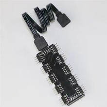 Pc mod placa-mãe 12v 4 pinos aura rgb luz do ventilador cinto hub soquete concentrador com cabo de conexão para asus msi gigabyte 2024 - compre barato