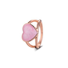 Rose Gold Color Jewelry Pink Swirl Heart Statement Rings for Women 2021 Valentine's Wedding Ring Gift For Friends Wholesale 2024 - buy cheap