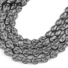HGKLBB-espaciador de piedra Natural mate de hematita negra de Calavera, cuentas sueltas de 6/8MM para fabricación de joyas, pulsera, collar, accesorios DIY 2024 - compra barato