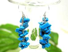 Qingmos Natural Blue Turquoise Earring for Women with 8-9mm Baroque Stone Earring Grape Dangle Earring Jewelry Silver 925 Hook 2024 - compre barato