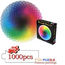 Puzzles 500/1000 Pcs Round Jigsaw Puzzles Rainbow Palette Intellectual Game For Adults and Kids Puzzle Gift 2024 - buy cheap