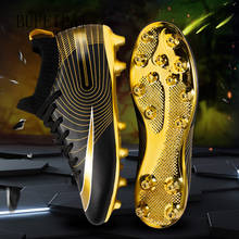 Golden Men Football Boots High Ankle Soccer Shoe Women Soft Groud Man Football Shoes Botas De Futbol Socks Cleats Training 2020 2024 - купить недорого