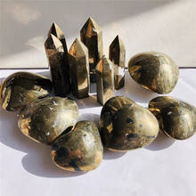 Pedras de cura cristais em forma de coração pirite artesanato popular de quartzo natural 2024 - compre barato