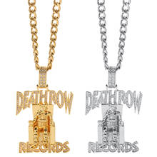 Wholesale 4pcs Deathrow Cool Pendant Necklace Rhinestone Inlaid Long Chain Necklaces HipHop Rock Style Jewelry for Men 2024 - buy cheap