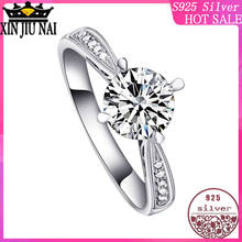 100% 925 sterling silver one carat 90 platinum ring Crown wedding ladies diamond rings for women gemstone ring  14k gold jewelry 2024 - buy cheap