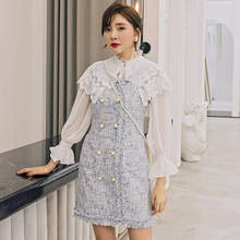 YIGELILA Autumn Lady Elegant Dress V-neck Sleeveless With Button Dress Sheath Above-knee Mini Dinner Party Dress 65236 2024 - buy cheap