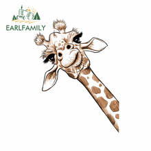EARLFAMILY 13cm x 9.8cm For Sketch Giraffe Cartoon Cute Decal Waterproof Car Sticker Creative Air Conditioner Car Assessoires 2024 - buy cheap