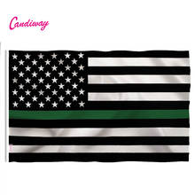 Американский полицейский флаг зеленая линия США полицейские флаги 90*150 см Американский флаг полиэстер флаг США баннер с символикой США Вымпел флаг США 2024 - купить недорого