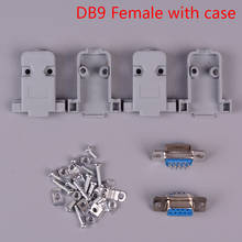 2 conector de porta serial rs232 db9, conector macho e fêmea com soquete de plástico, adaptador de soquete com 9pin 2024 - compre barato