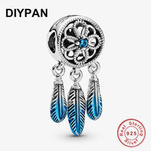 Fit Original Pandora Bracelet Charms 925 Sterling Silver Blue Dreamcatcher Dangle Charm DIY Jewelry Making Berloque 2024 - buy cheap