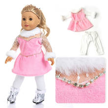 Traje de patinaje sobre hielo para muñeca de chica americana de 18 pulgadas, chaquetas + Pantalones y accesorios para muñecas, el mejor regalo para niños (zapatos no incluidos) 2024 - compra barato