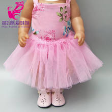 Doll Clothes Set for 43 Cm Baby New Born Doll Tutu Dress Head Wear for 18" Girl Doll Dress Dropshipping 2024 - buy cheap