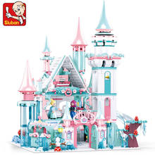 1314PCS Winter Olympics Snow Castle Princess Queen Elsa Magical Ice Castle Bricks DIY Creation Building Blocks Friends Girl Toys 2024 - buy cheap