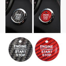 Cubierta de botón pulsador de arranque de motor Interior de fibra de carbono, tapa embellecedora de arranque y parada, un botón para Ford Fusion Explorer Edge Mustang 2024 - compra barato