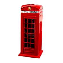 Cabos em metal inglês britânico vermelho, cabine de telefone de londres, economia de moedas, cofrinho, caixa de cabine de telefone vermelha embutida 2024 - compre barato