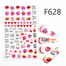 YWK 1 шт., наклейки для ногтей, дизайнерские наклейки для губ, букв, цветов, листочек, линейные Слайдеры для маникюра, 3D наклейки для дизайна ногтей, декоративные Стикеры 2024 - купить недорого