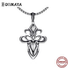 GOMAYA Retro Art Cross Pendant Necklace For Men Unique Design Stainless Steel Necklace Anniversary Gift For Boyfriend Hot Sale 2024 - buy cheap
