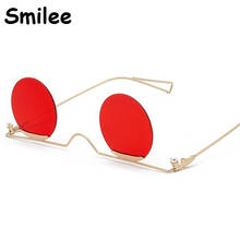 Small Rimless Round Sunglasses Women Men 2021 Retro Brand Designer Red Gradient Sun Glasses Ladies Funny Glasses Shades Oculos 2024 - buy cheap