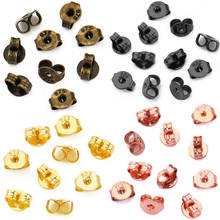 100pcs/lot New Promotions 925 Silver Gold Plated Copper Earring Back Plug Earring Settings Base Ear Studs Back Jewelry Making 2024 - buy cheap