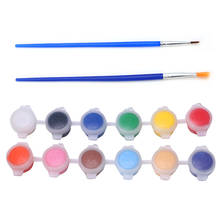 12 Colors 2 Paint Brushes Paints Set Oil Painting Watercolor Hand Wall Painting PXPA 2024 - buy cheap