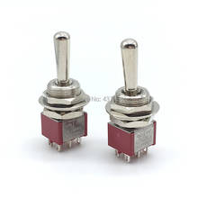 2PC 12mm DPDT 6Pin 3Position on off on Maintained Mini Toggle Switch Large Long Handle 3A 250VAC/5A 125VAC 2024 - buy cheap
