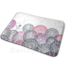 Dandelions , Pink Flower Geometric Watercolor Mat Rug Carpet Anti-Slip Floor Mats Bedroom Dandelion Dandelions Pink Grey Gray 2024 - buy cheap