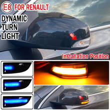 2Peices  Dynamic Bright LED Turn Signal Mirror Light For Renault Megane MK3 Laguna III Stage Grand Scenic III Fluence Latitude 2024 - buy cheap