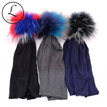 Casual Winter Women hats Real Fur pompom Hats And Caps New Spring Multi-color Fur Ball Skullies Beanie ladies Girls Slouchy Caps 2024 - buy cheap