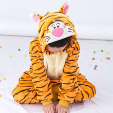 kigurumi Unicorn for children Pajamas For Girls Boys Adults Animal Tiger  Stitch Sleepwear Winter Stitch Girls Onesie Pyjamas 2024 - compre barato