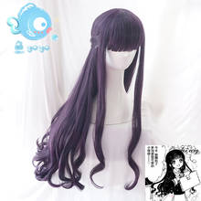 Крышка для карт tor Sakura Tomoyo Daidouji фиолетовый волнистый длинный Косплей термостойкий синтетический волос Хэллоуин Вечеринка карнавал + шапочка для парика 2024 - купить недорого