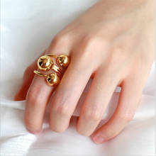 Blaike-anillo abierto con esfera de Color dorado Simple, joyería para fiesta de boda, regalos de cumpleaños, Envío Gratis 2024 - compra barato