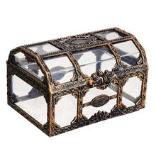 Mini caixa de plástico transparente, 10.5*8*6.5cm, estilo vintage, caixa de armazenamento de joias de cristal, organizador de caixa para decoração de joias 2024 - compre barato