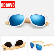 RBROVO 2021 Vintage Bamboo Frame sunglasses Women Brand Designer Classic Metal Sun Glasses Outdoor Wooden Legs Oculos De Sol 2024 - buy cheap